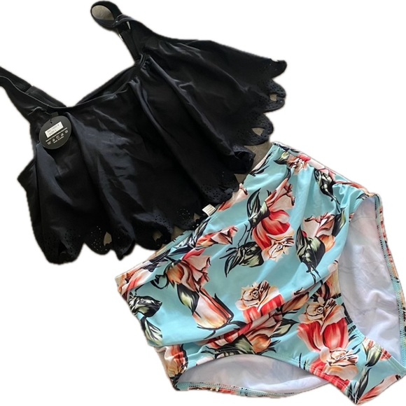 souqone Other - Souqfone Womens Swimsuit High Waisted Tankini Bathing Suits Two Piece Flounce